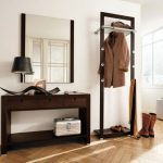Creative hallway furniture mirror coat rack and small desk