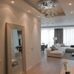 Spacious Moscow apartment Design Interior in Hallway Decor Used Modern Furniture and Glass Chandelier Lighting Design Ideas