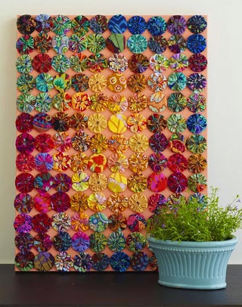 Цветы йо-йо из ткани своими руками для интерьера в фото