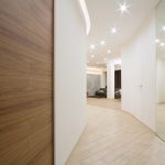 Wonderful Interior Hallway Design with Modern Lighting Arrangement in Modern Apartment Interior Design Combined with Wooden and Glass Door Design 940x626