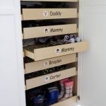 mudroom shoes drawers label